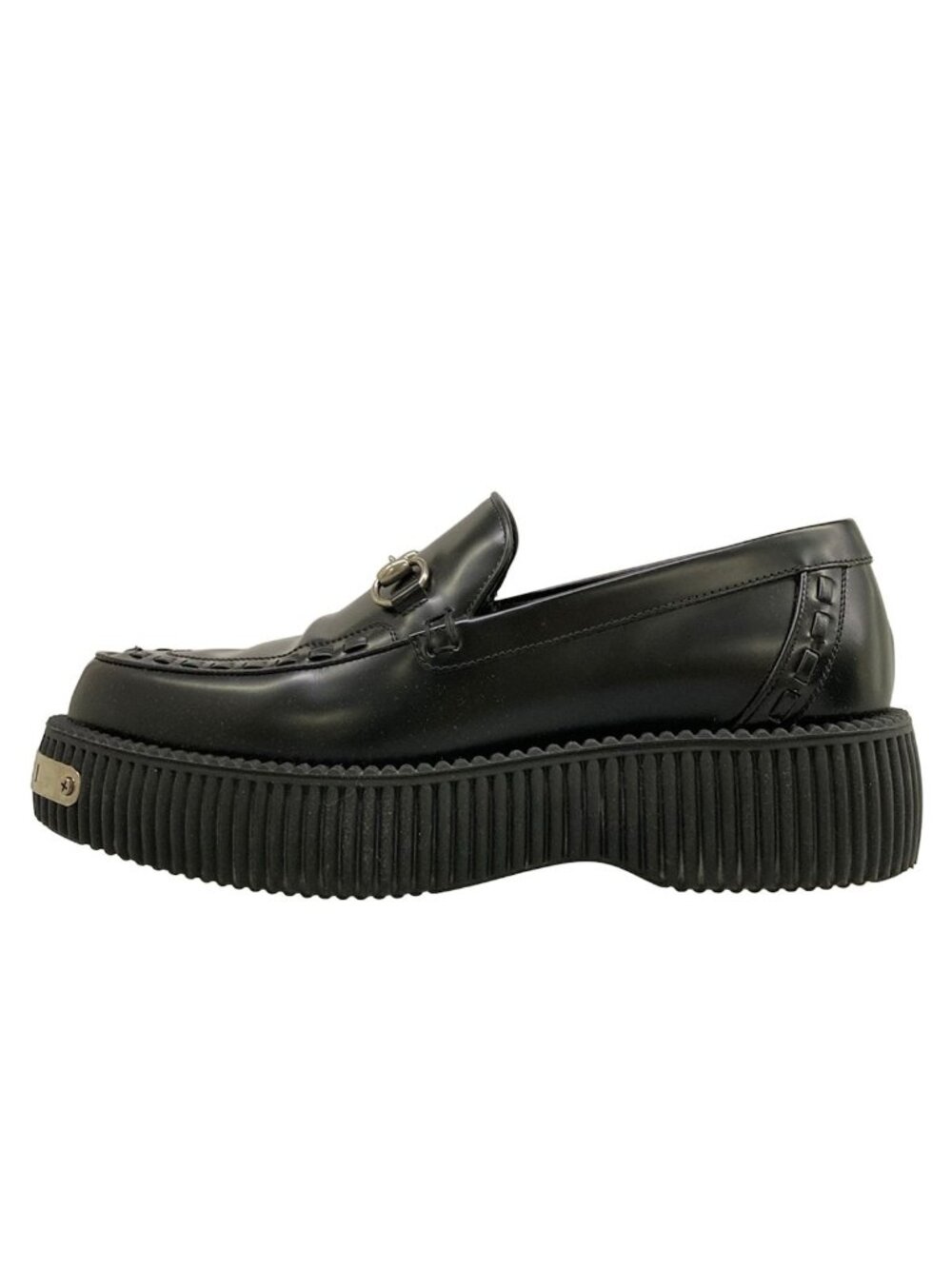 Gucci Loafers Horsebit Creeper Black Platform Leather